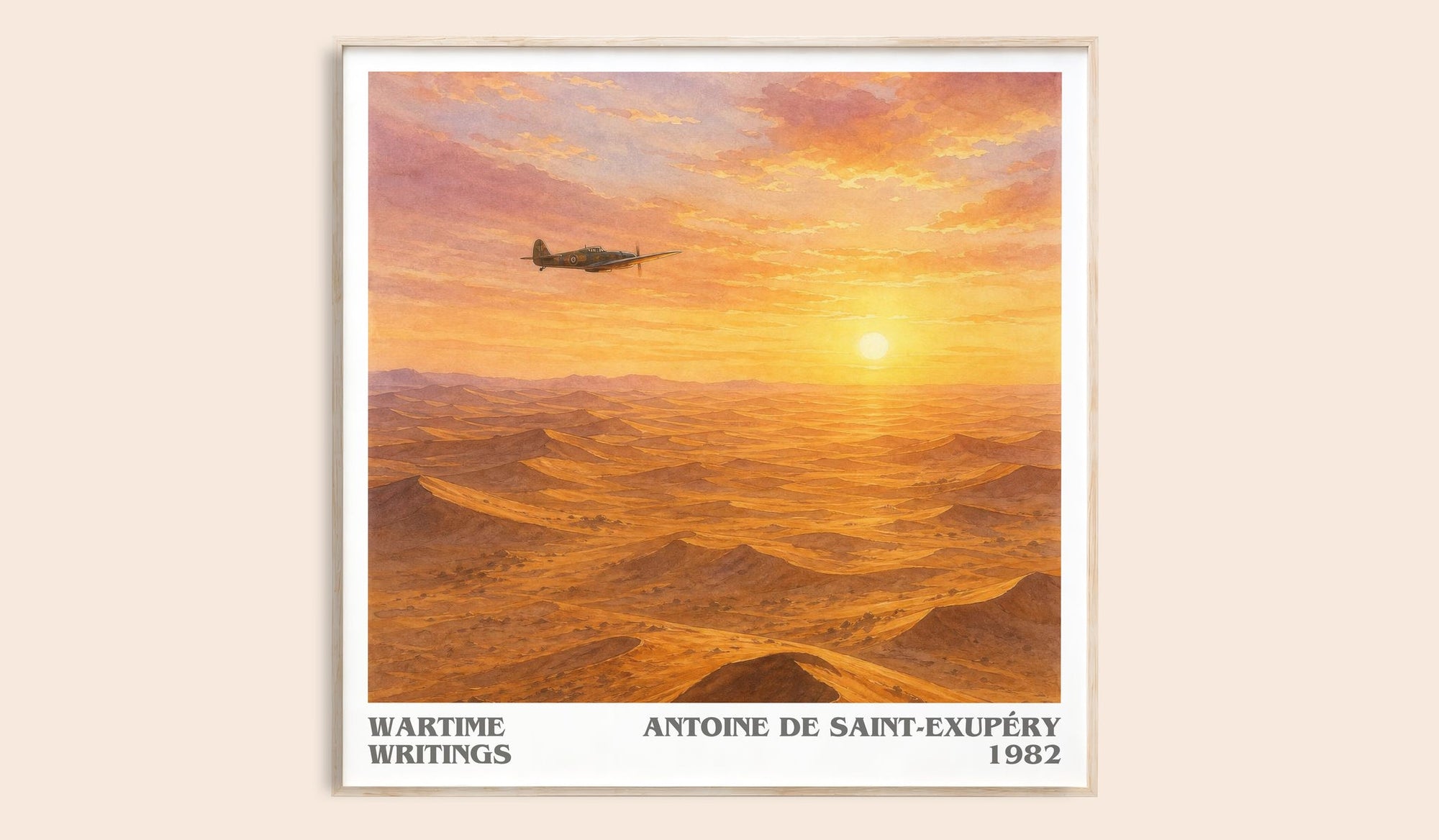 Wartime Writings literary book poster by Antoine De Saint-Exupéry – framed literary art print