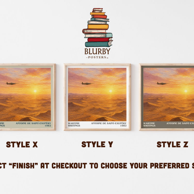Wartime Writings literary print in frame leaning in hallway – non fiction wall art