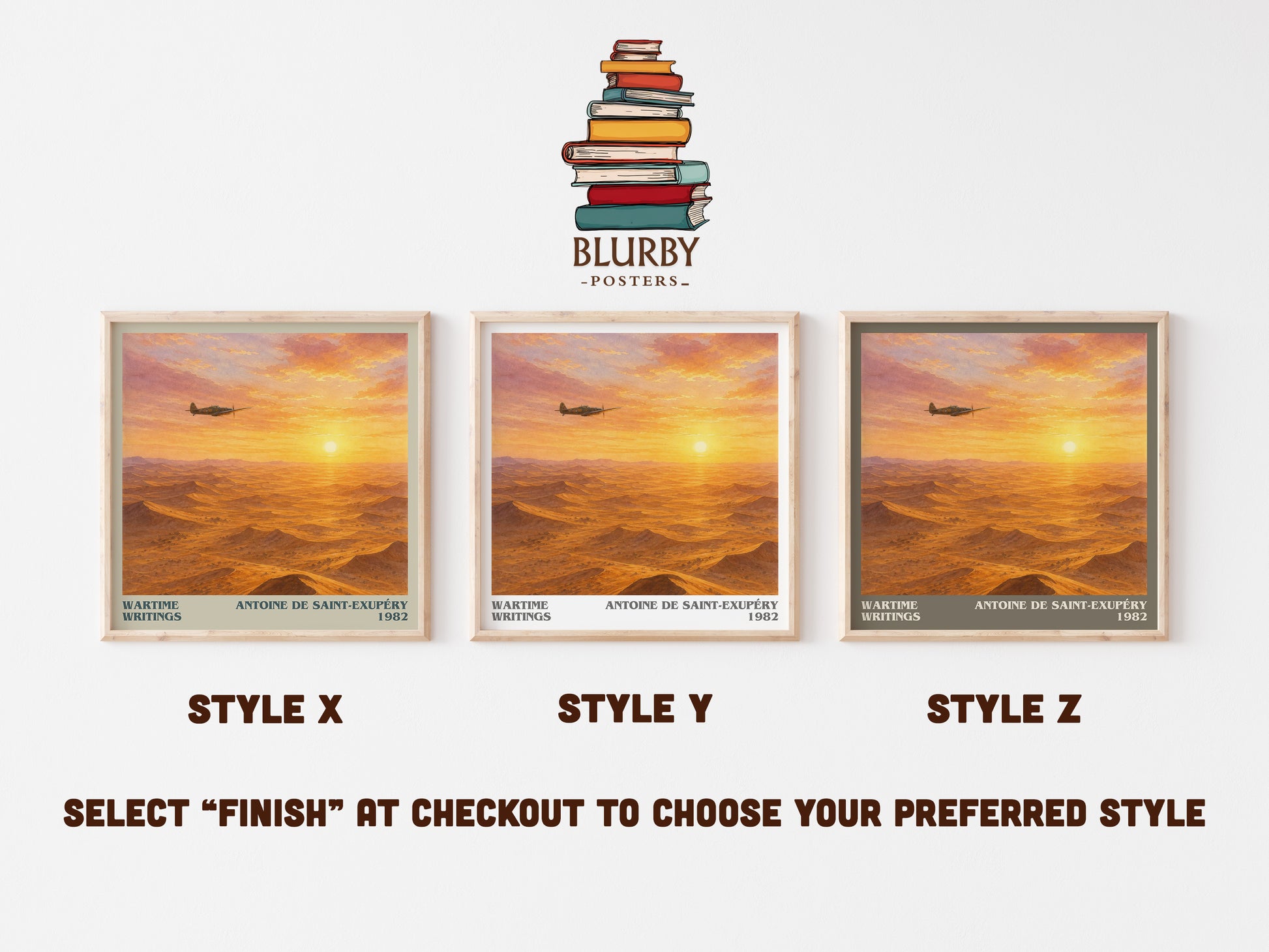 Wartime Writings literary print in frame leaning in hallway – non fiction wall art