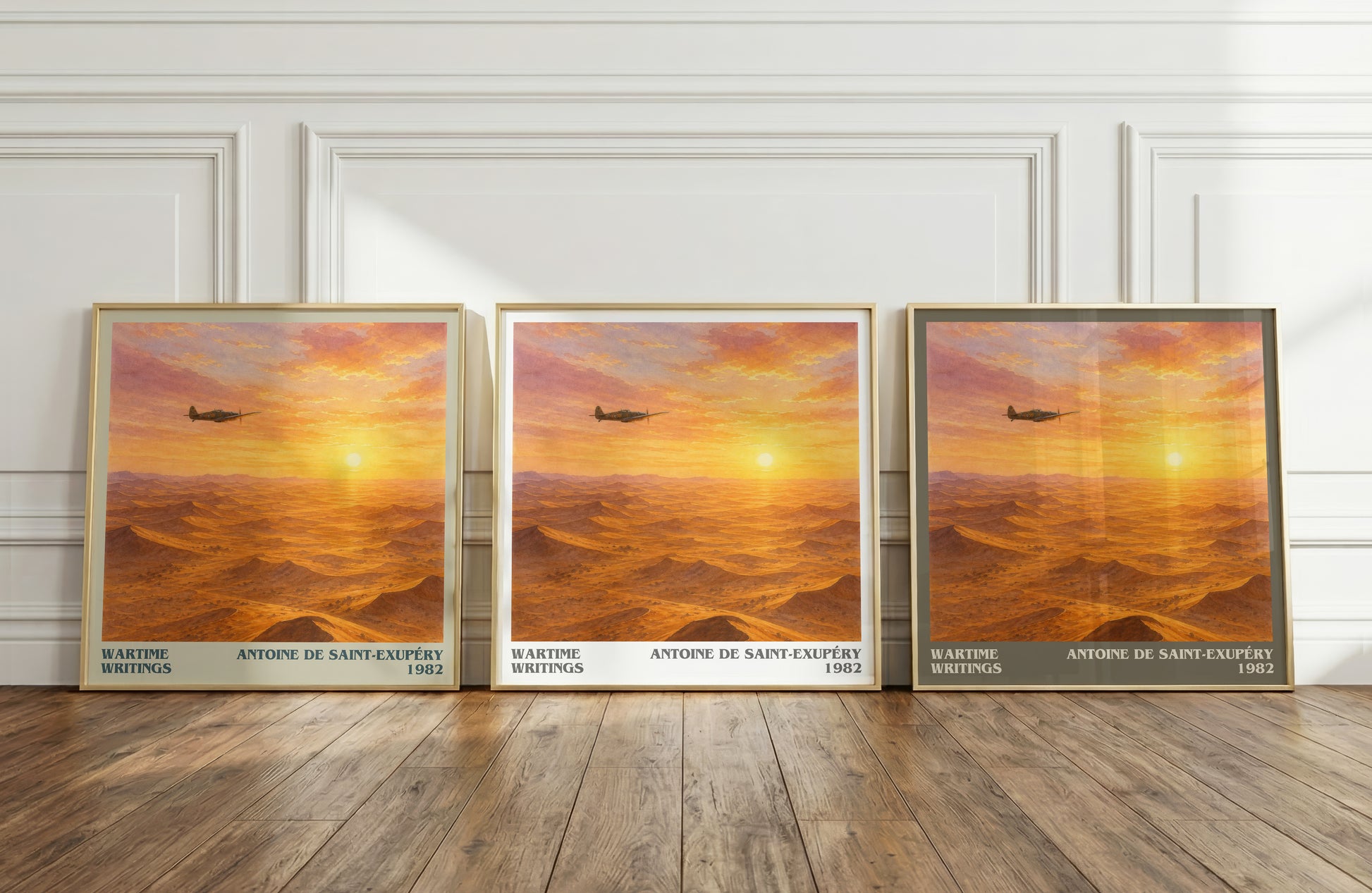 Wartime Writings literary art print colour and style options – Antoine De Saint-Exupéry book art