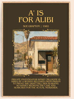 A' Is for Alibi Minimalist Book Poster by Sue Grafton – image 1