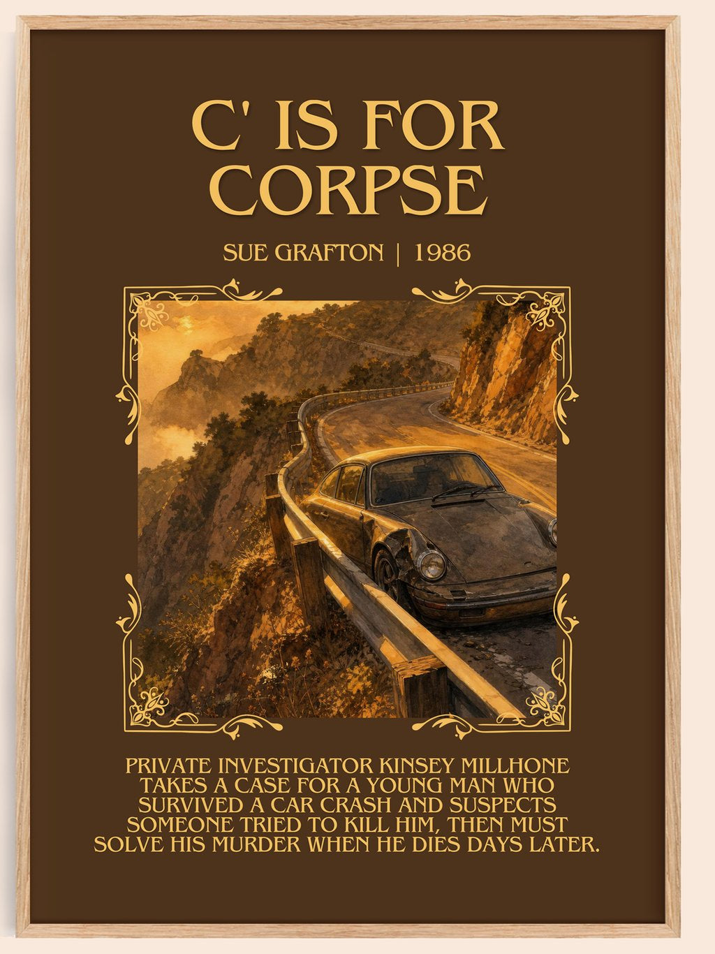 C' Is for Corpse Minimalist Book Poster by Sue Grafton – book poster