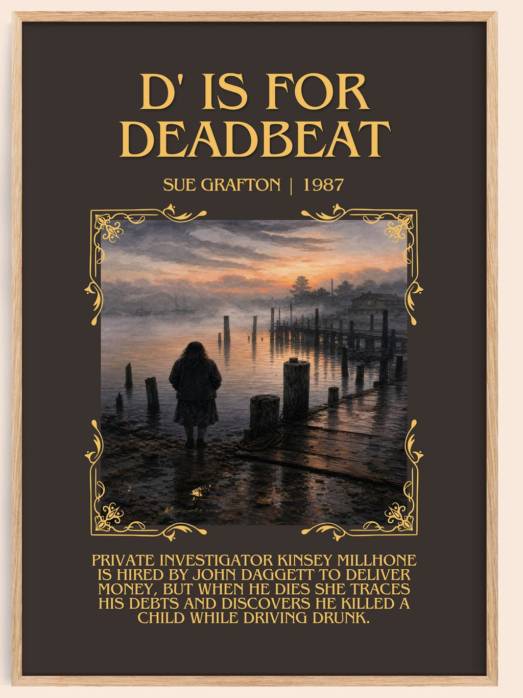 D' Is for Deadbeat Minimalist Book Poster by Sue Grafton – book poster