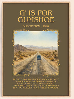 G' Is for Gumshoe Minimalist Book Poster by Sue Grafton – image 1