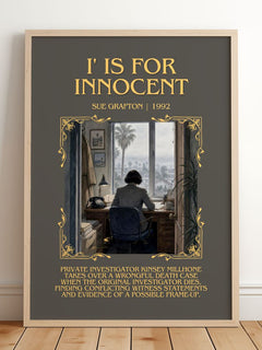 I' Is for Innocent Minimalist Book Poster by Sue Grafton – image 2