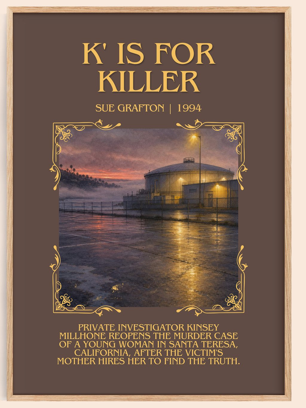K' Is for Killer Minimalist Book Poster by Sue Grafton – book poster