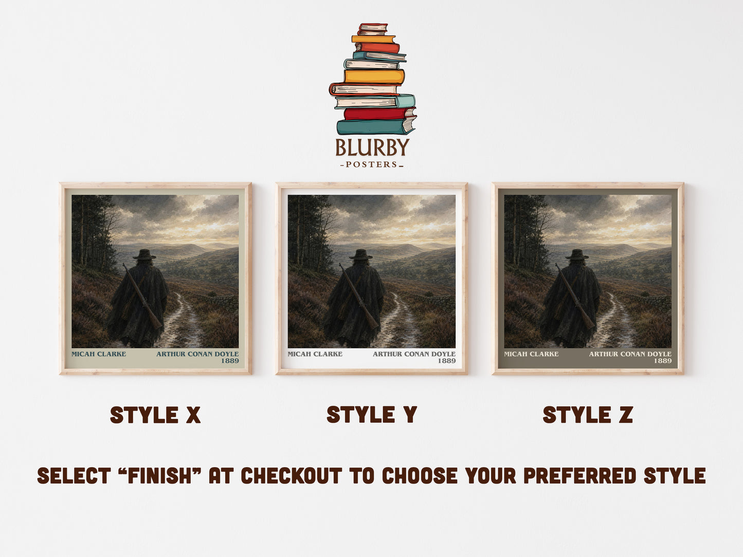Micah Clarke literary print in frame leaning in hallway – historical fiction wall art