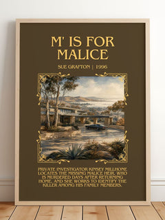 M' Is for Malice Minimalist Book Poster by Sue Grafton – image 2