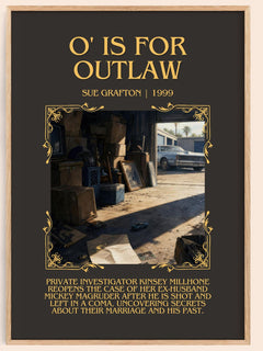 O' Is for Outlaw Minimalist Book Poster by Sue Grafton – image 1