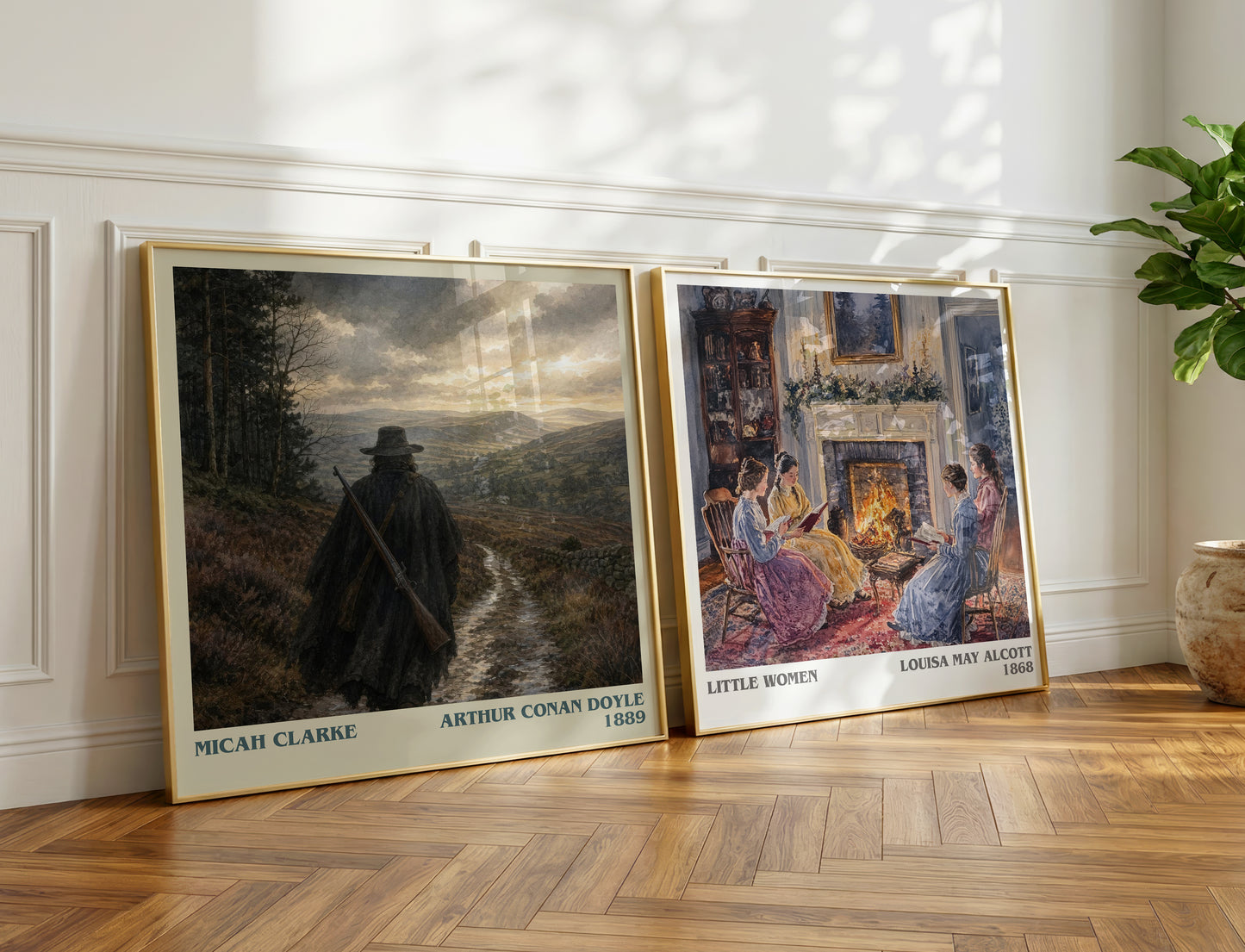 Micah Clarke literary print on bookshelf – Arthur Conan Doyle fan gift