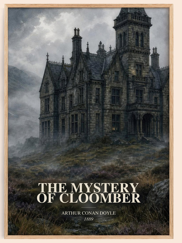 The Mystery Of Cloomber watercolour book poster by Arthur Conan Doyle – framed literary art print