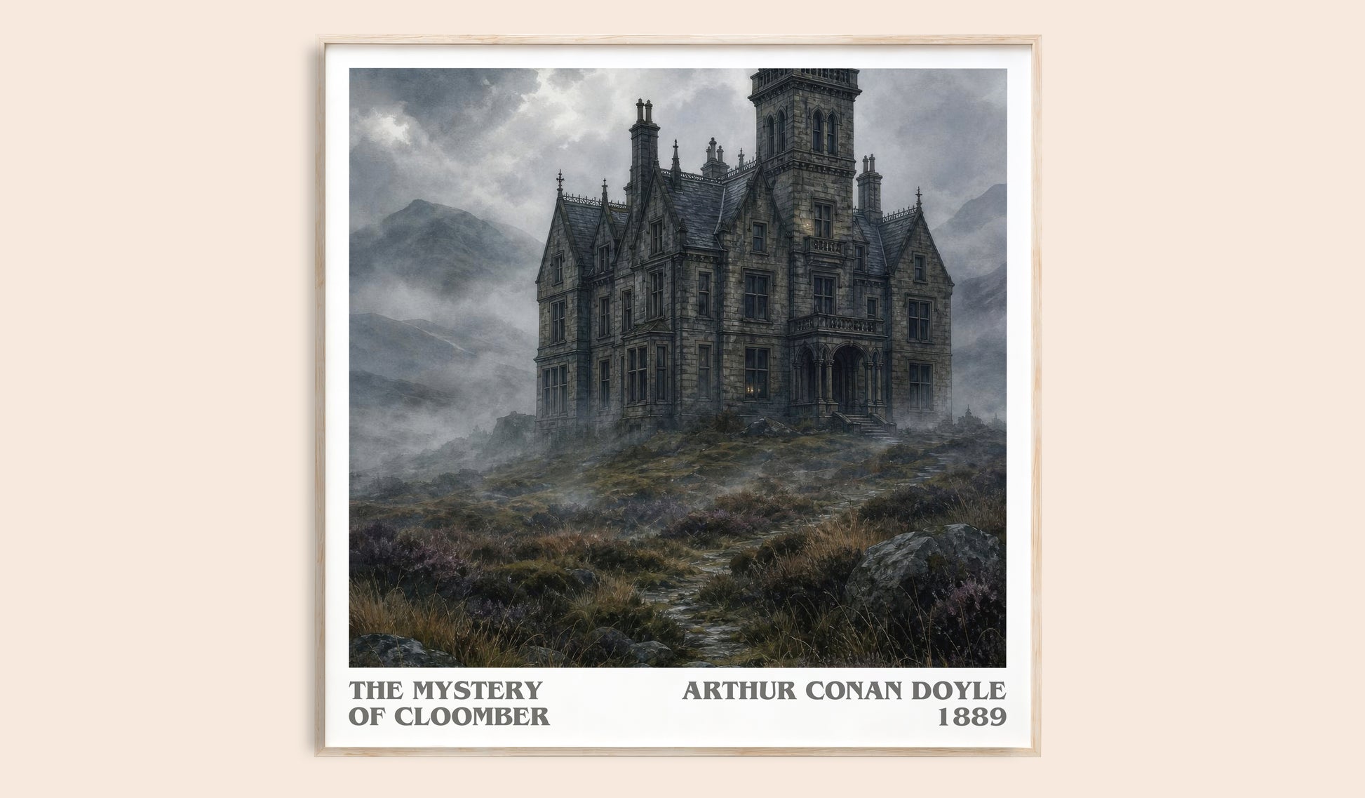 The Mystery Of Cloomber literary book poster by Arthur Conan Doyle – framed literary art print