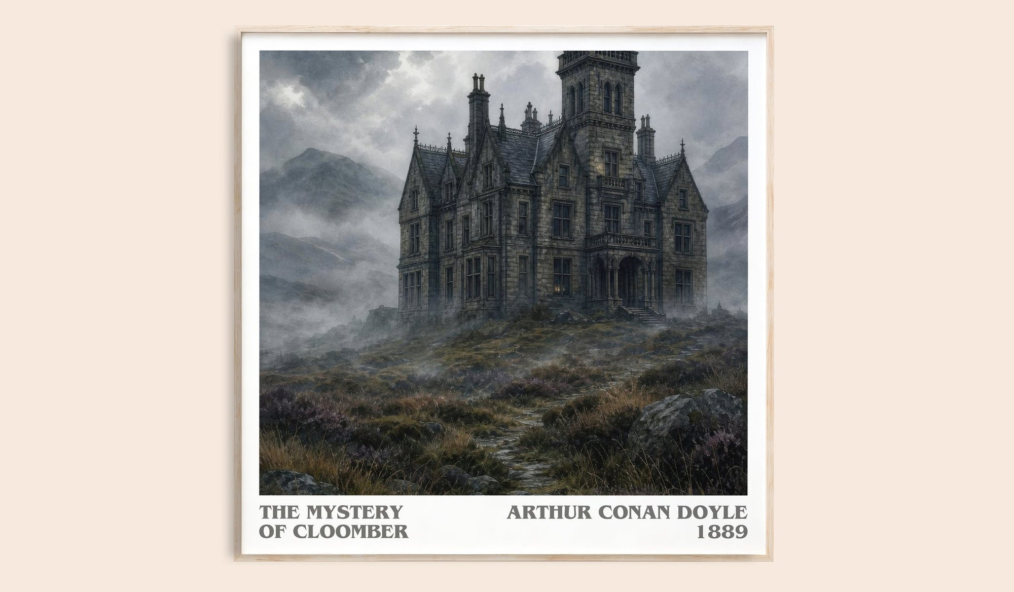 The Mystery Of Cloomber literary book poster by Arthur Conan Doyle – framed literary art print