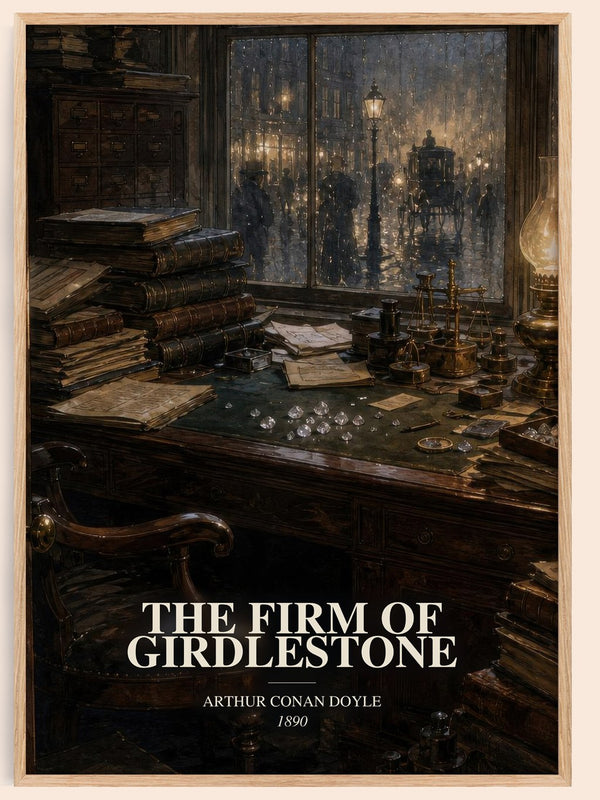 The Firm Of Girdlestone watercolour book poster by Arthur Conan Doyle – framed literary art print