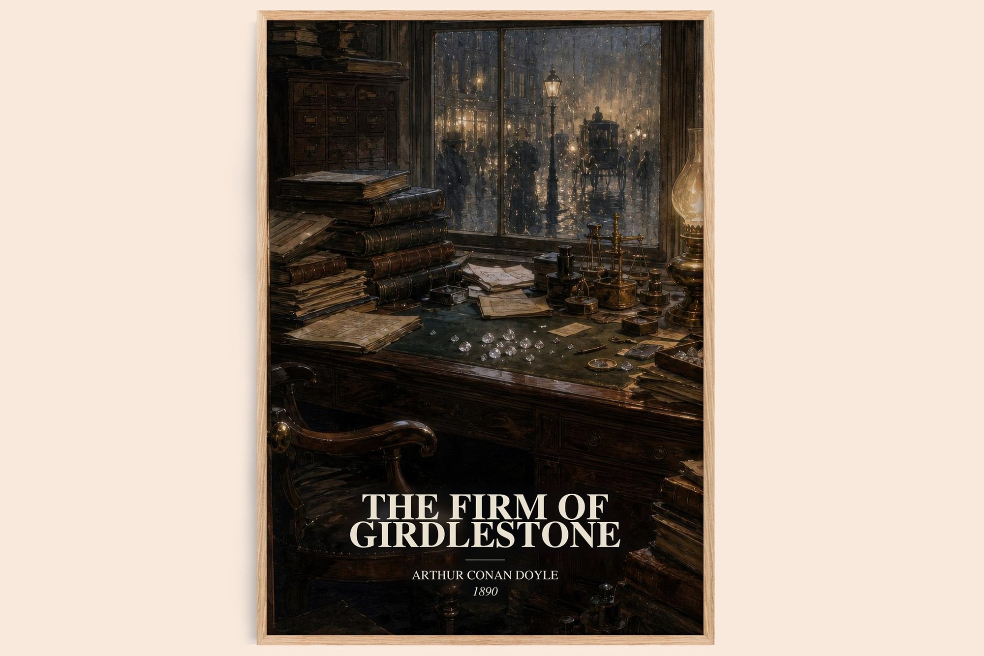 The Firm Of Girdlestone watercolour book poster by Arthur Conan Doyle – framed literary art print