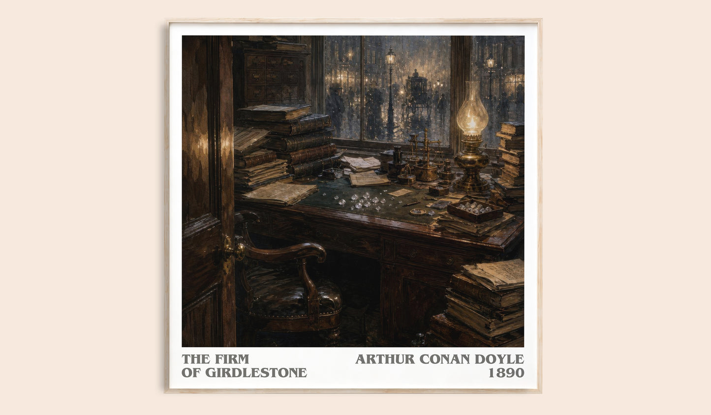 The Firm Of Girdlestone literary book poster by Arthur Conan Doyle – framed literary art print