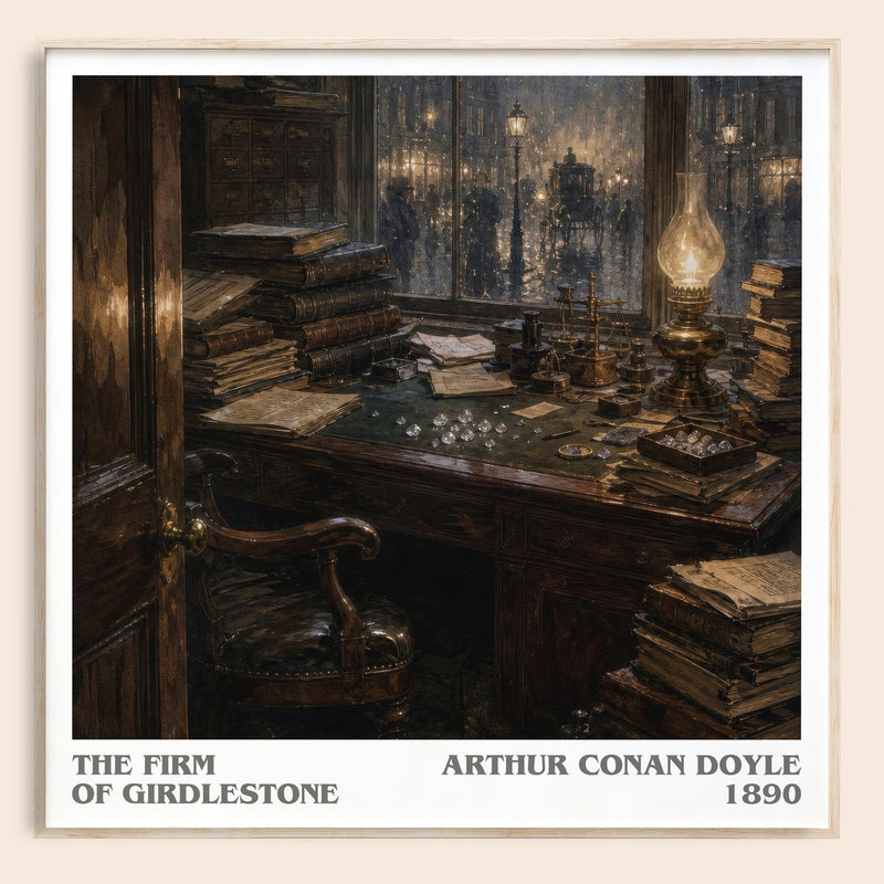 The Firm Of Girdlestone literary book poster by Arthur Conan Doyle – framed literary art print