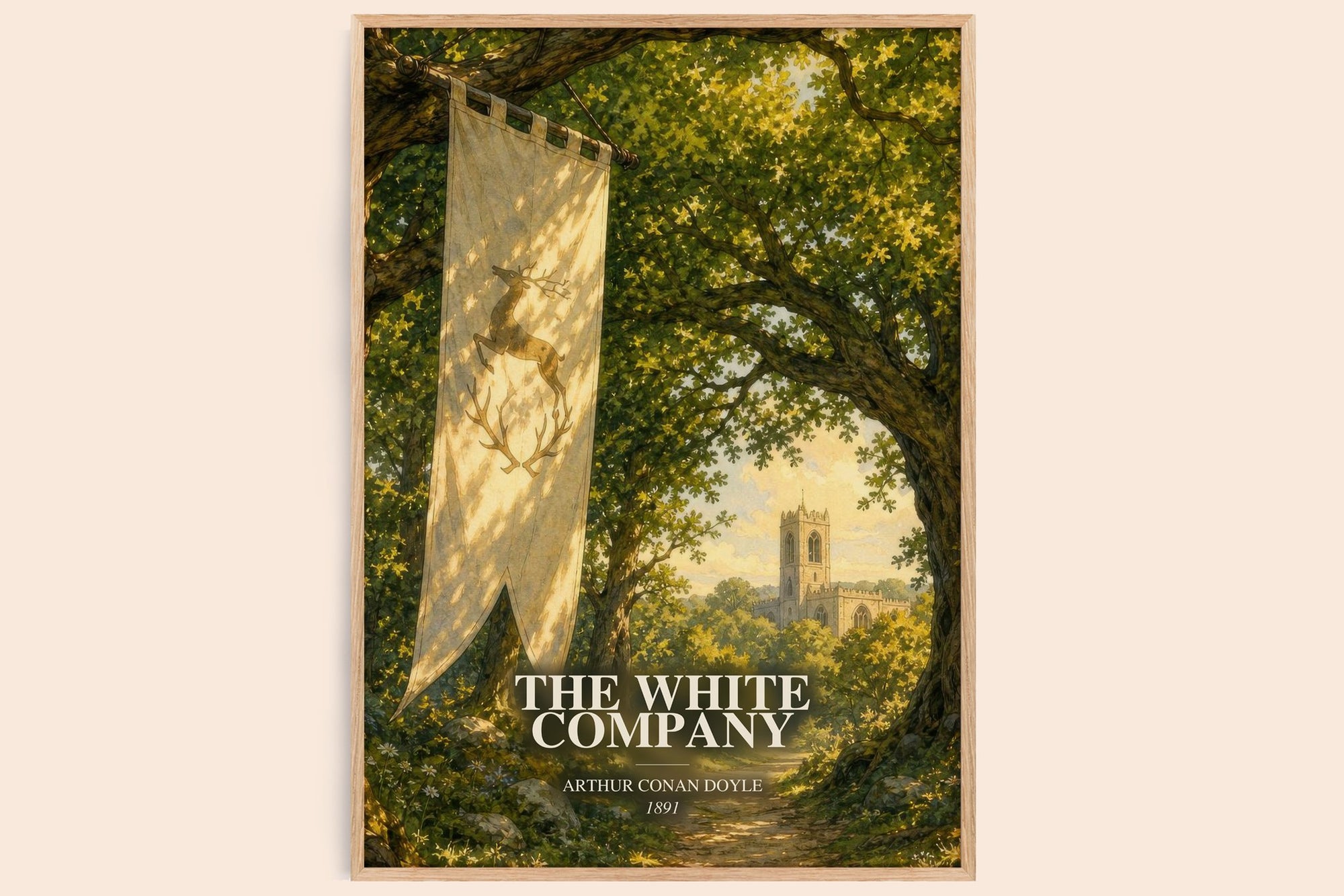 The White Company watercolour book poster by Arthur Conan Doyle – framed literary art print