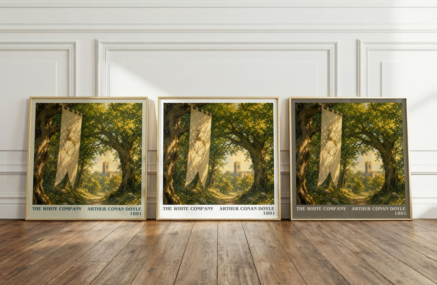 The White Company literary art print colour and style options – Arthur Conan Doyle book art