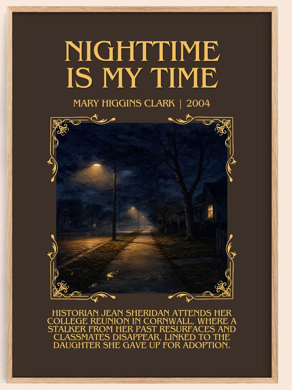 Nighttime Is My Time Minimalist Book Poster by Mary Higgins Clark – book poster