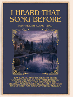 I Heard That Song Before Minimalist Book Poster by Mary Higgins Clark – image 1