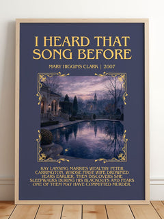 I Heard That Song Before Minimalist Book Poster by Mary Higgins Clark – image 2