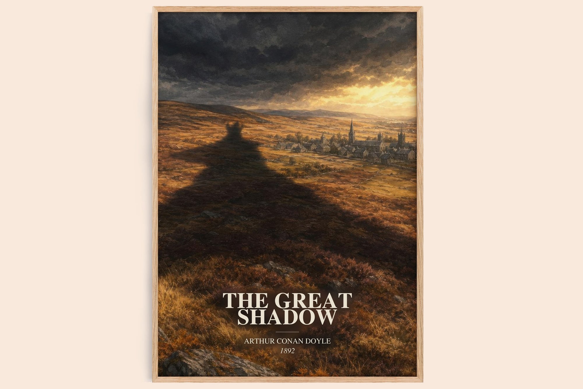 The Great Shadow watercolour book poster by Arthur Conan Doyle – framed literary art print