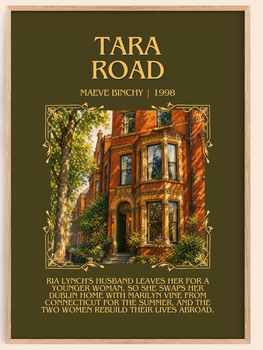 Tara Road Minimalist Book Poster by Maeve Binchy – book poster