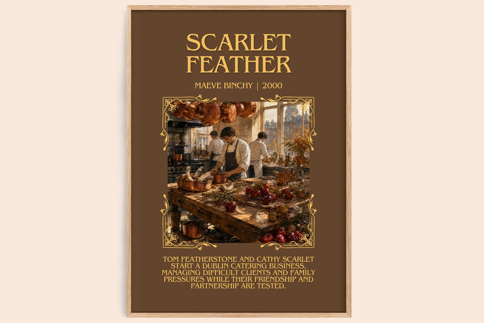 Scarlet Feather Minimalist Book Poster by Maeve Binchy