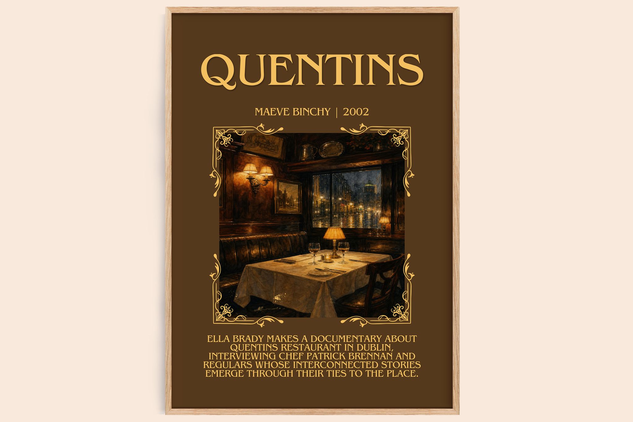 Quentins Minimalist Book Poster by Maeve Binchy
