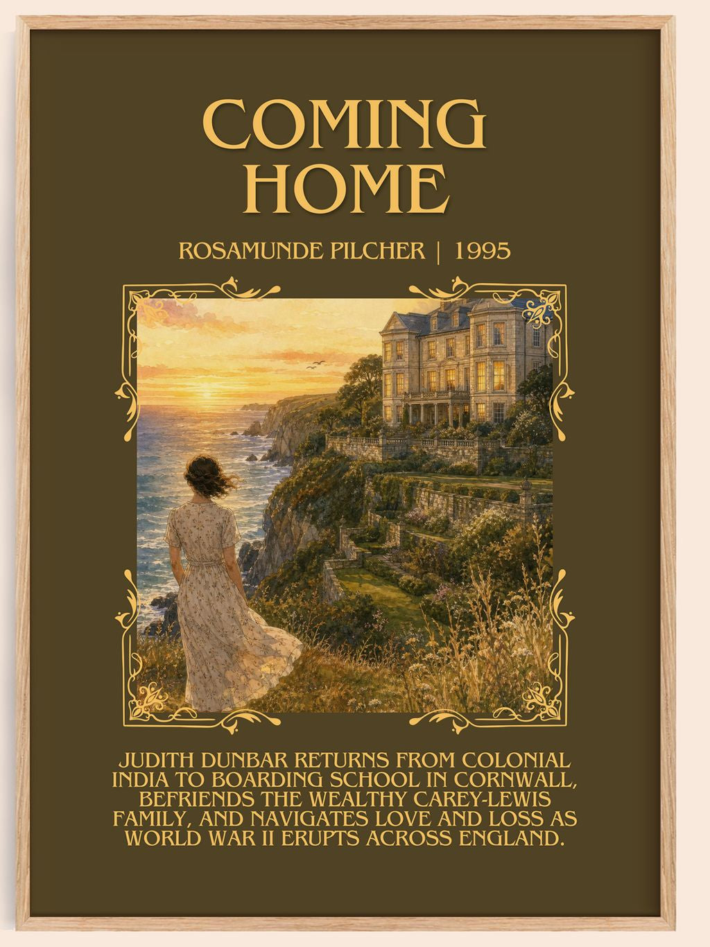 Coming Home Minimalist Book Poster by Rosamunde Pilcher – book poster