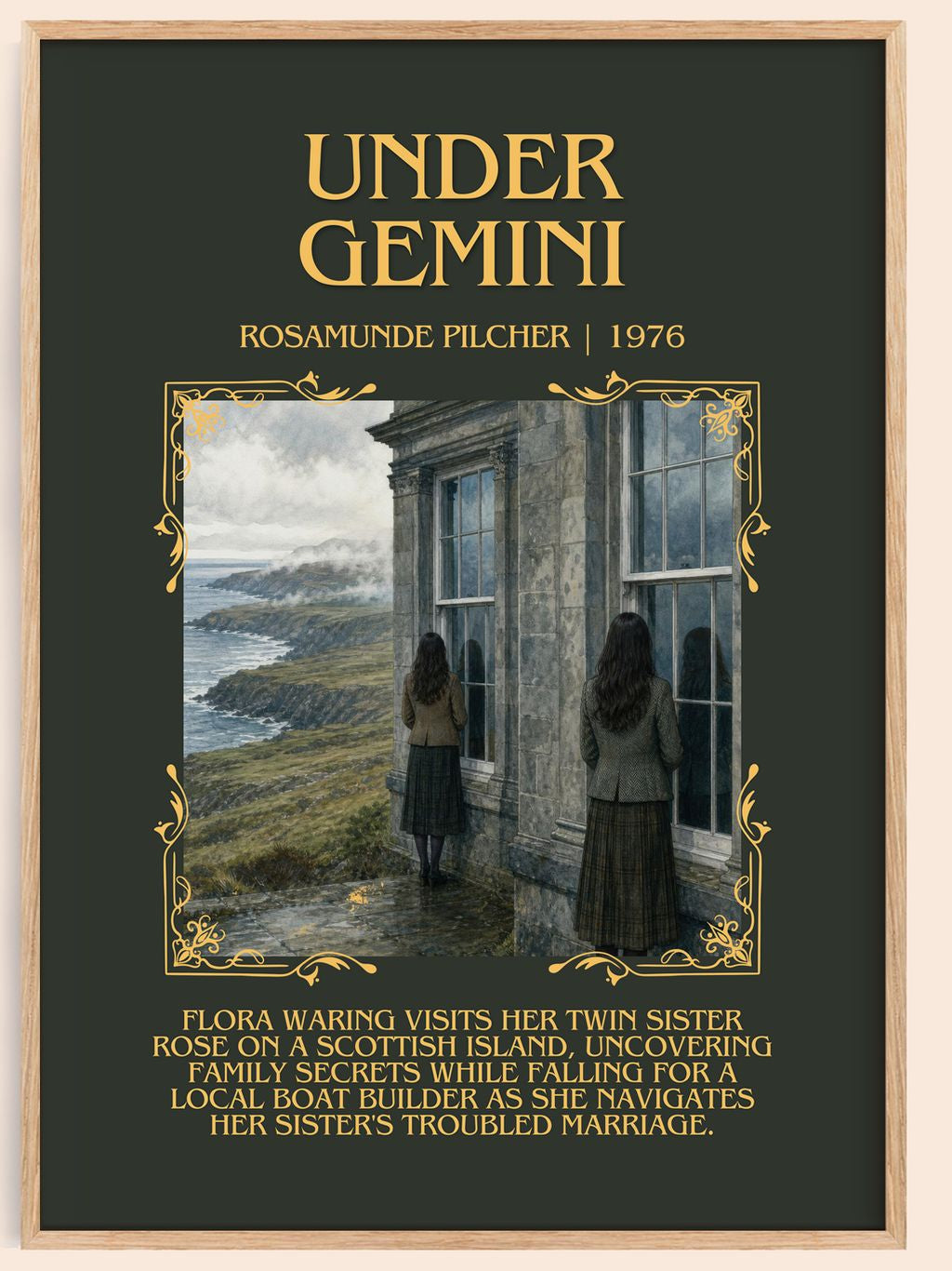 Under Gemini Minimalist Book Poster by Rosamunde Pilcher – book poster