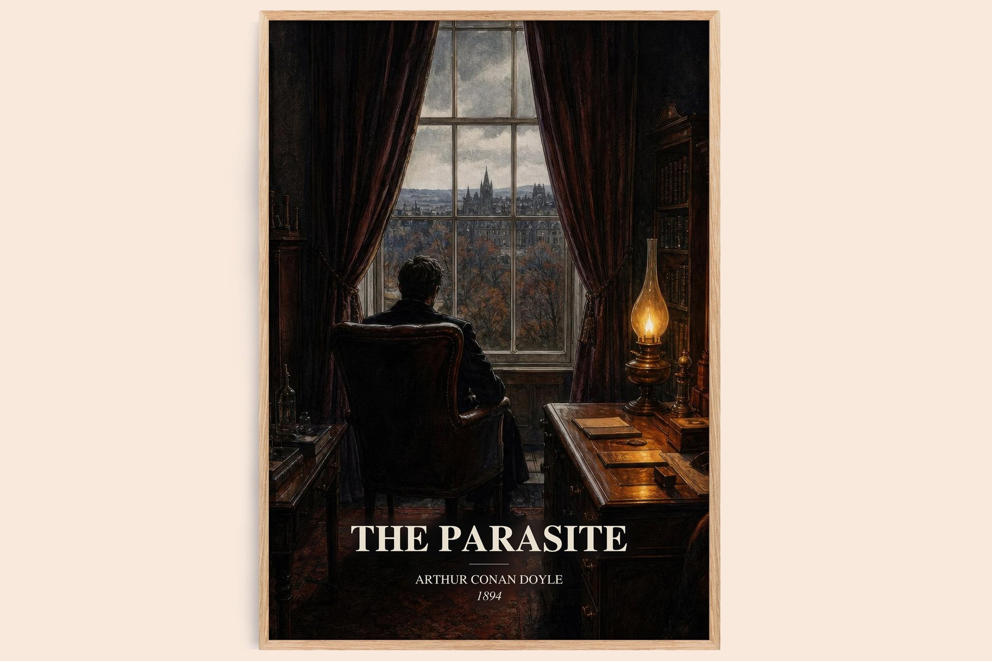 The Parasite watercolour book poster by Arthur Conan Doyle – framed literary art print