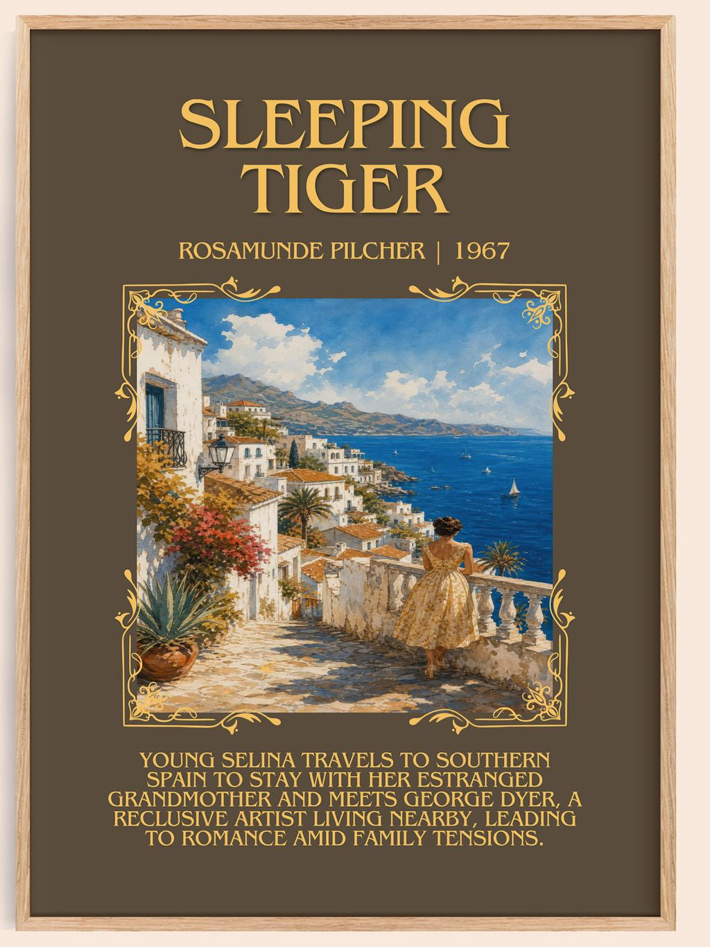 Sleeping Tiger Minimalist Book Poster by Rosamunde Pilcher – book poster