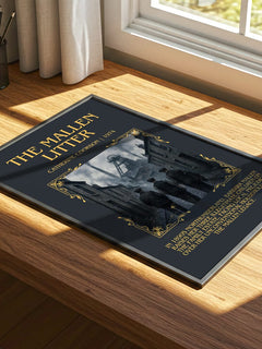 The Mallen Litter Minimalist Book Poster by Catherine Cookson – print on a sunlit desk