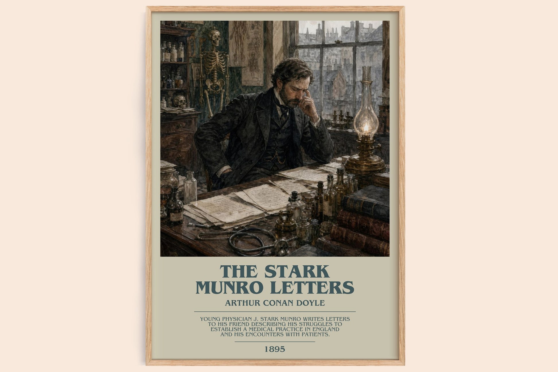 The Stark Munro Letters bookish book poster by Arthur Conan Doyle – framed literary art print