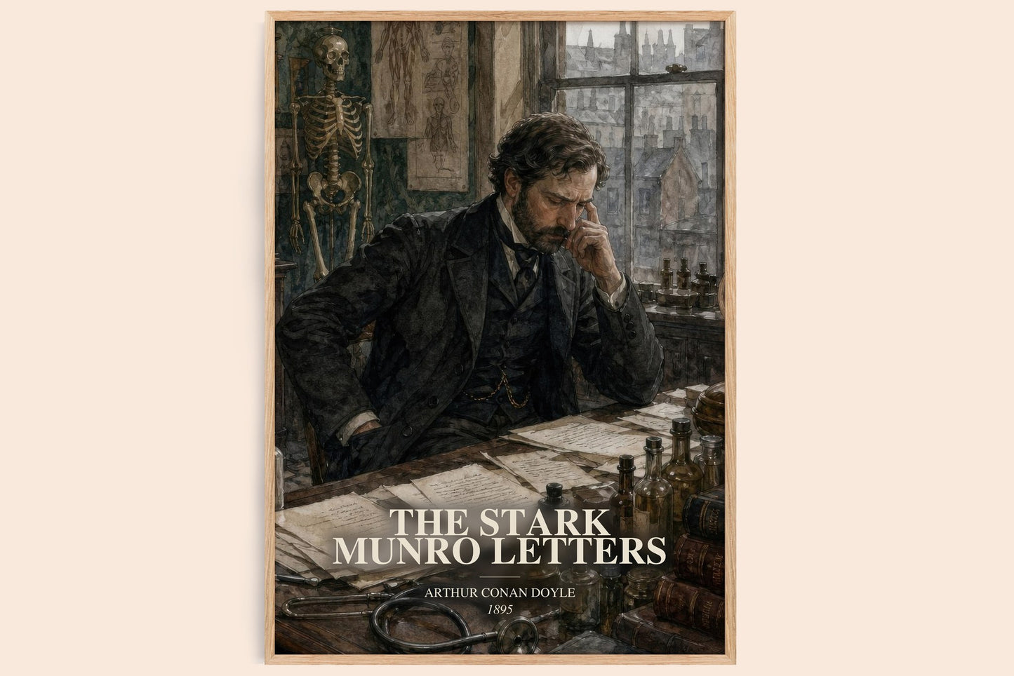 The Stark Munro Letters watercolour book poster by Arthur Conan Doyle – framed literary art print