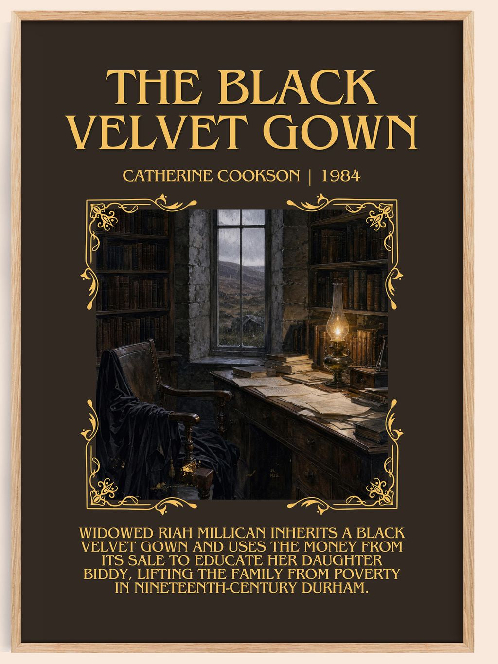 The Black Velvet Gown Minimalist Book Poster by Catherine Cookson – book poster