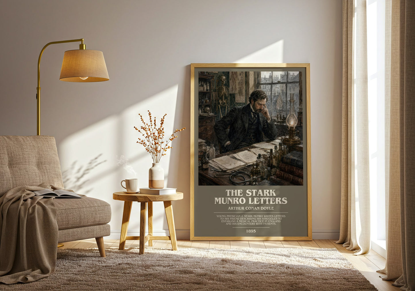 The Stark Munro Letters bookish print on bookshelf – Arthur Conan Doyle fan gift