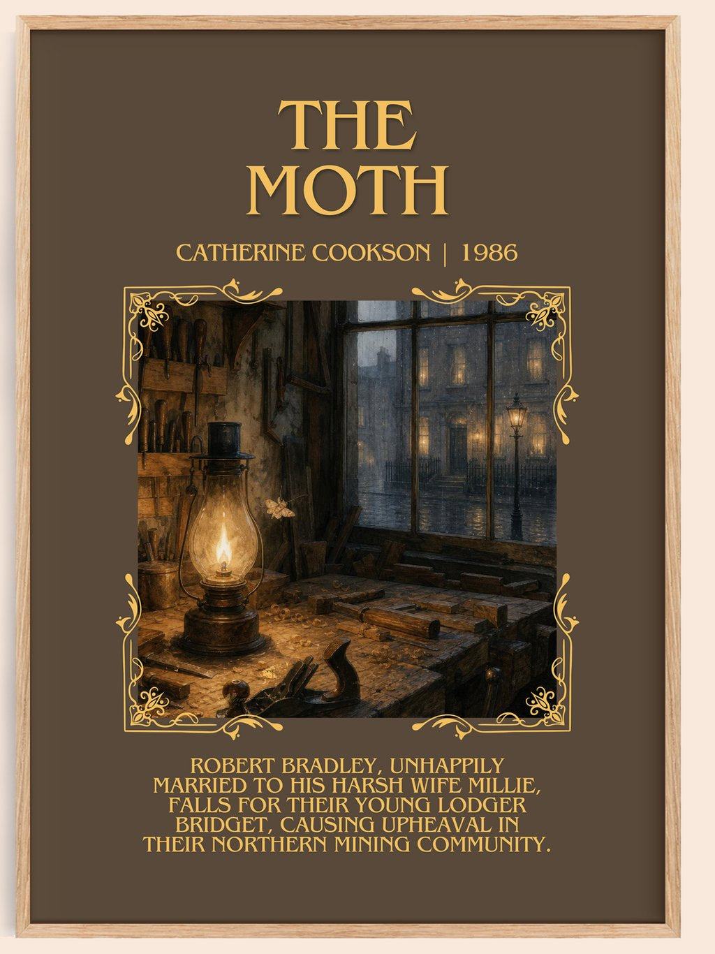 The Moth Minimalist Book Poster by Catherine Cookson – book poster