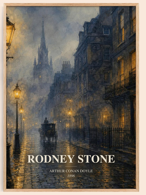 Rodney Stone watercolour book poster by Arthur Conan Doyle – framed literary art print