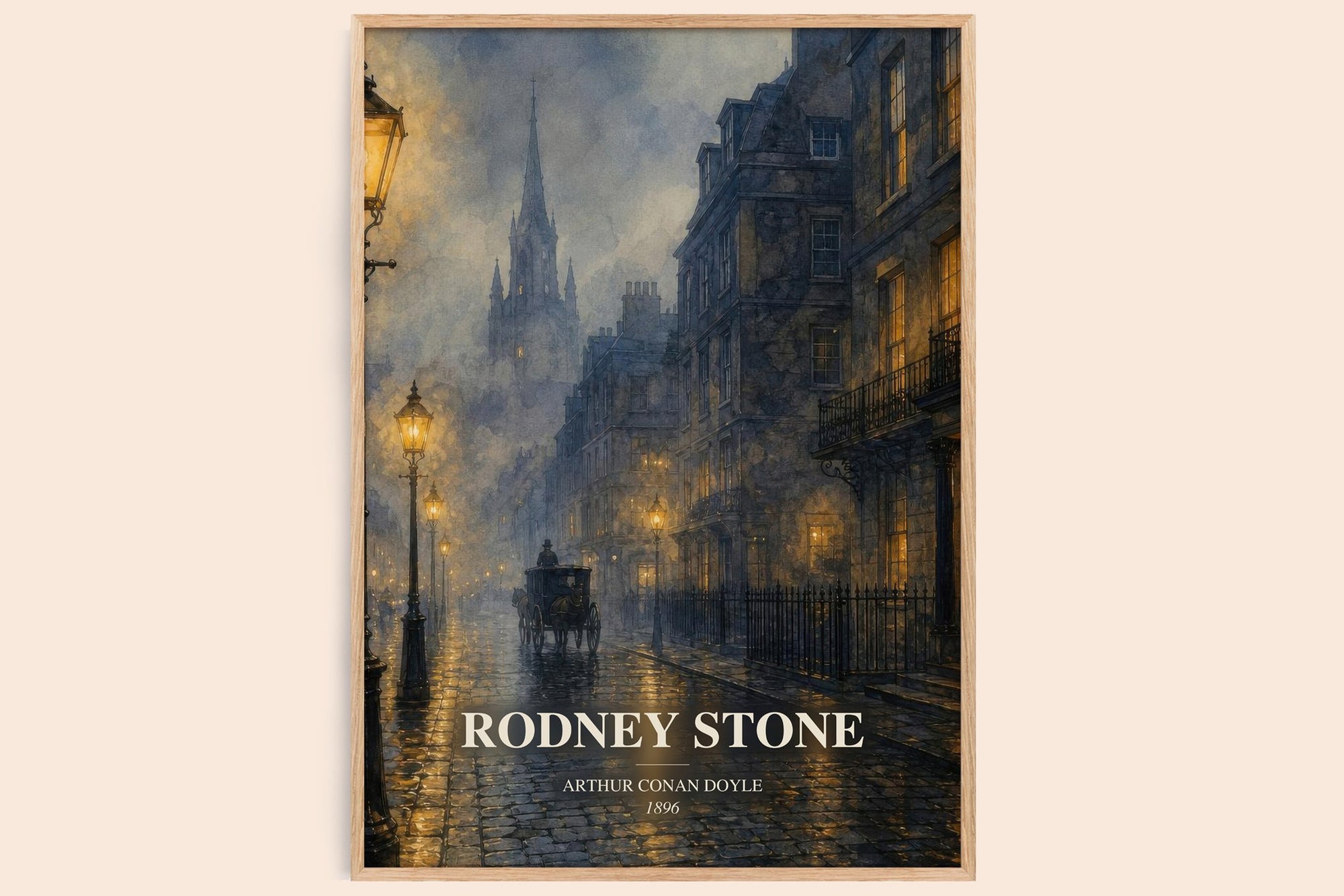 Rodney Stone watercolour book poster by Arthur Conan Doyle – framed literary art print