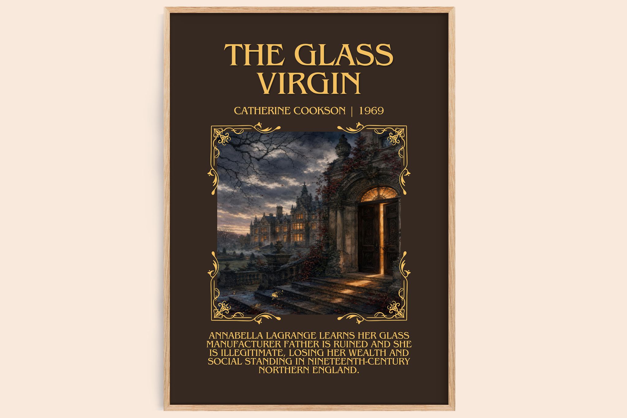 The Glass Virgin Minimalist Book Poster by Catherine Cookson