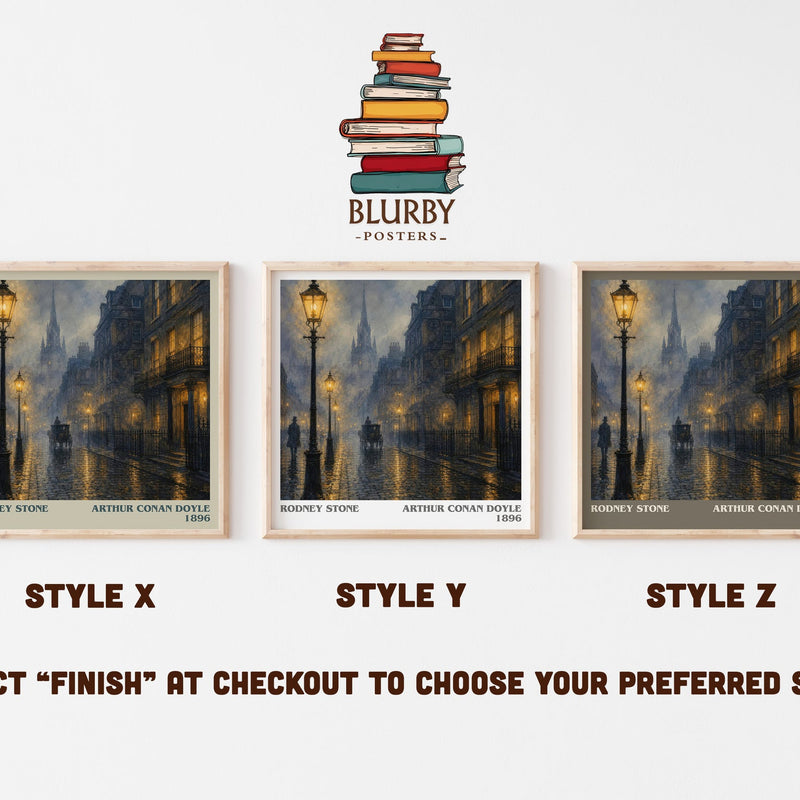 Rodney Stone literary print in frame leaning in hallway – historical fiction wall art