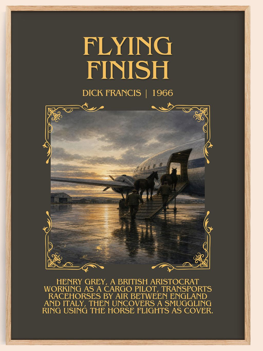 Flying Finish Minimalist Book Poster by Dick Francis – book poster