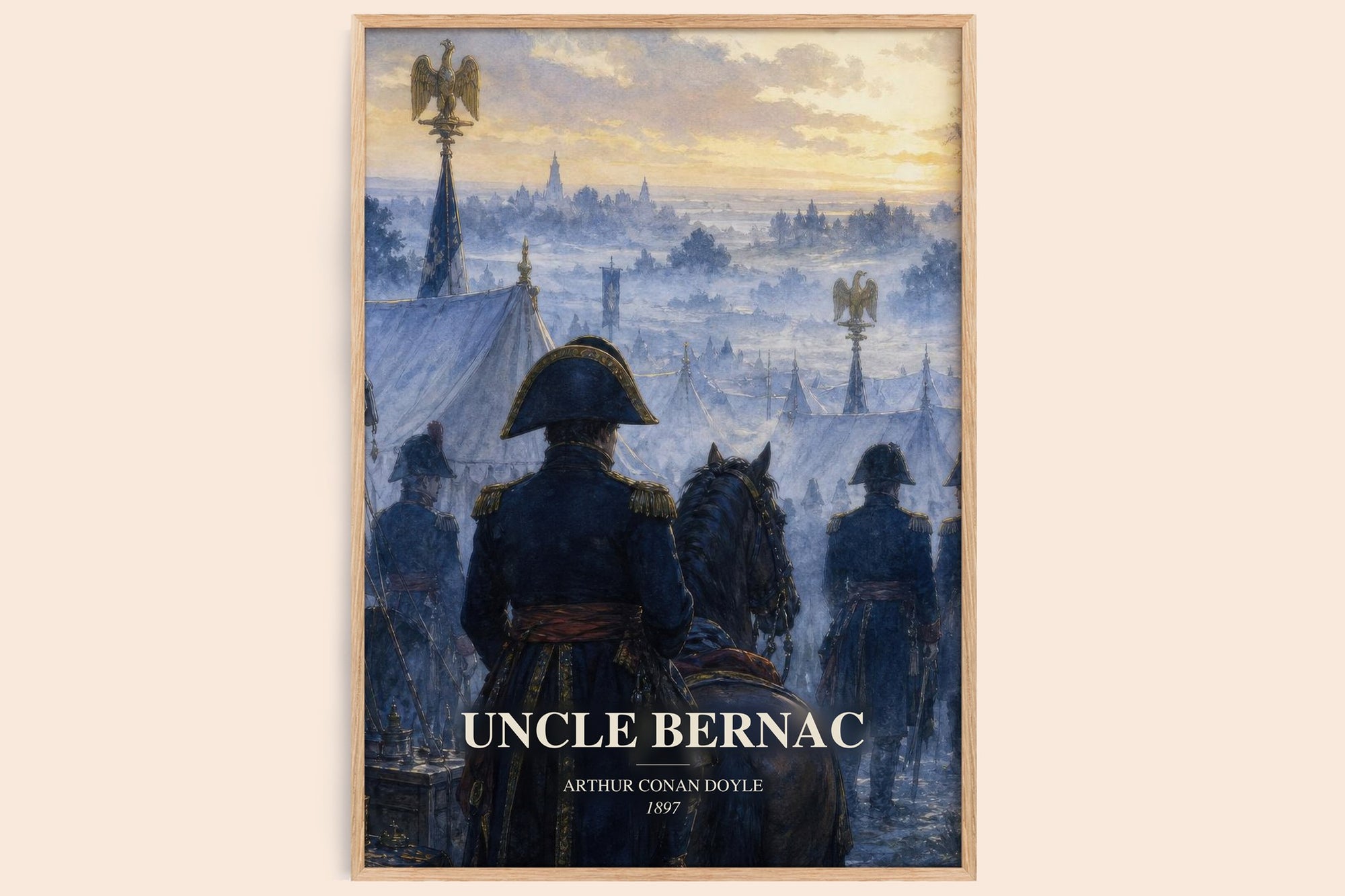 Uncle Bernac watercolour book poster by Arthur Conan Doyle – framed literary art print