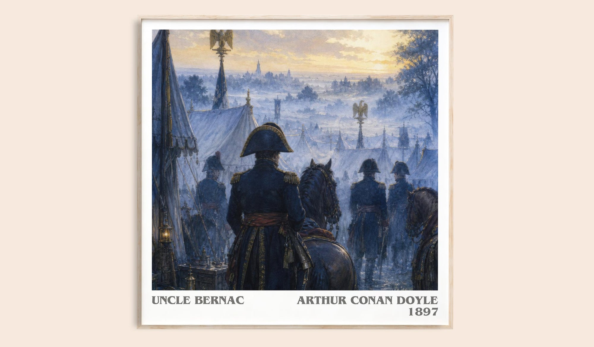 Uncle Bernac literary book poster by Arthur Conan Doyle – framed literary art print