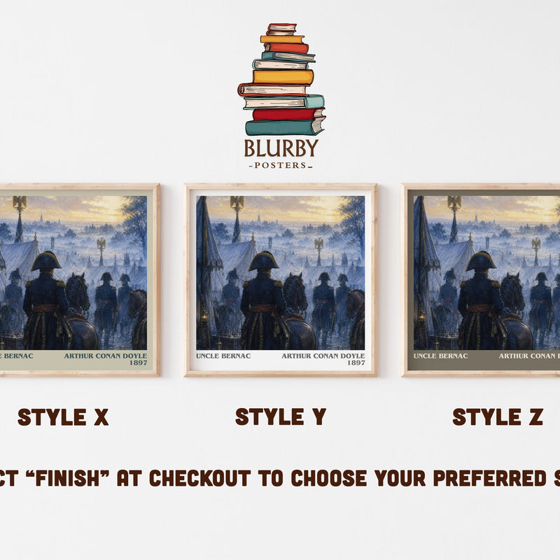 Uncle Bernac literary print in frame leaning in hallway – historical fiction wall art