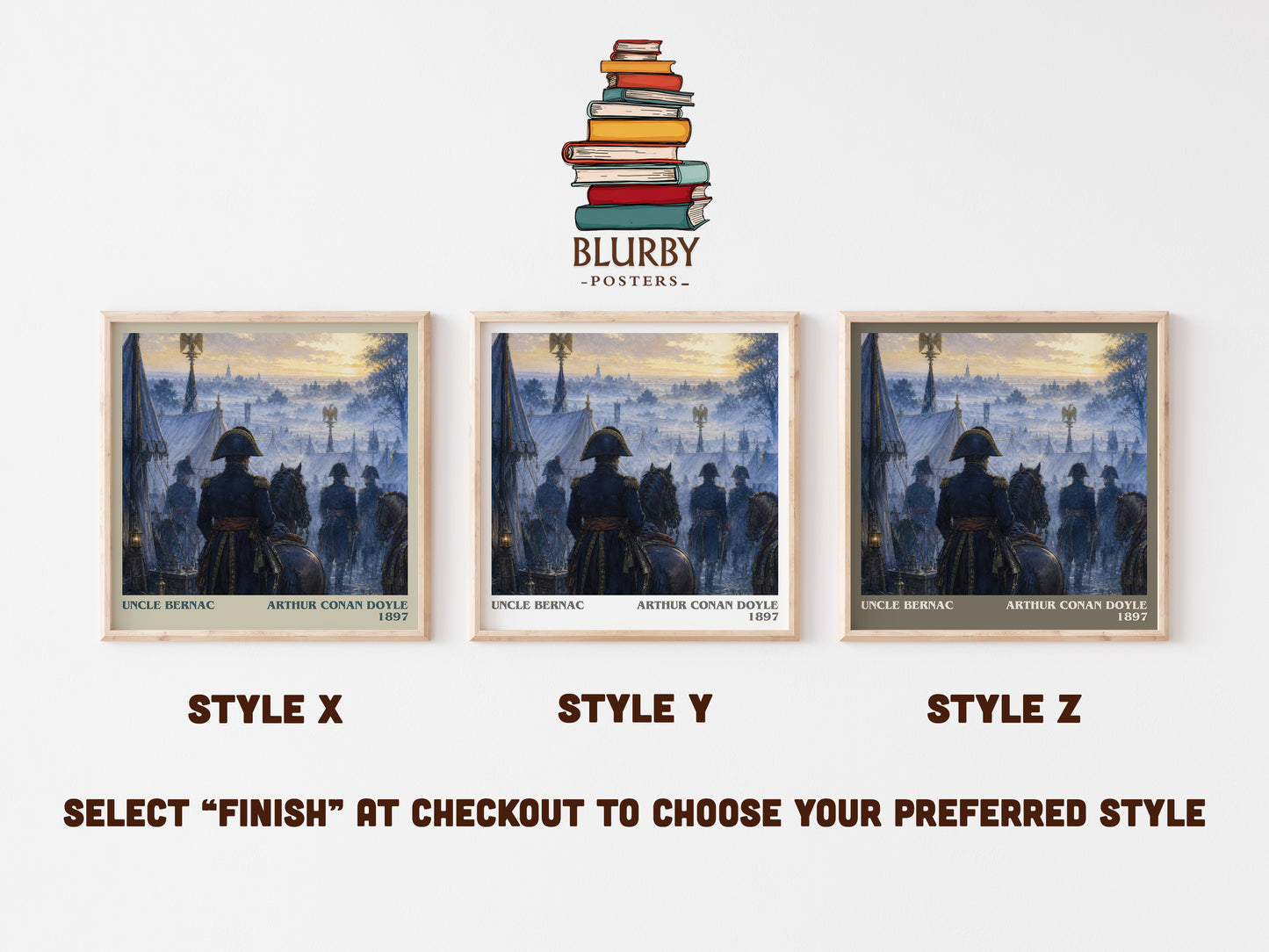 Uncle Bernac literary print in frame leaning in hallway – historical fiction wall art