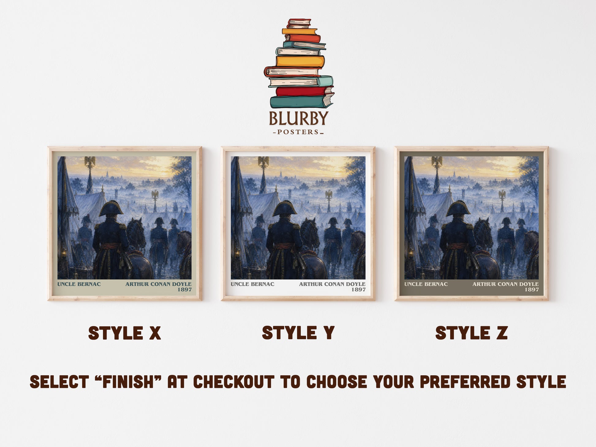 Uncle Bernac literary print in frame leaning in hallway – historical fiction wall art